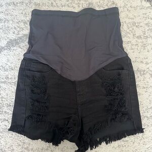 Black maternity shorts
